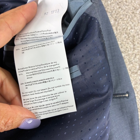Hugo Boss Edison/Power Mens 42R Blue 100% Virgin Wool Two Button Blazer - Picture 6 of 16